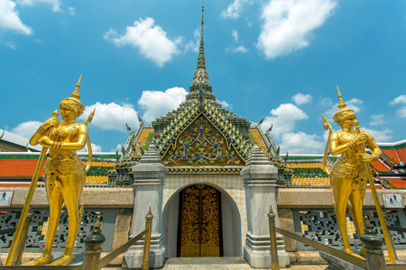 玉佛寺。宏伟的宫殿，曼谷，泰国