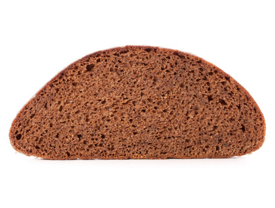 一片白色的背景抠出一个孤立的新鲜黑麦面包