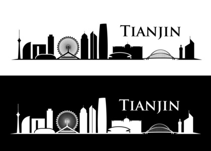 天津剪影图片