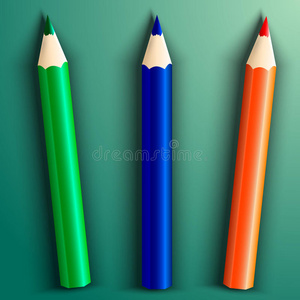 学校彩色铅笔矢量图