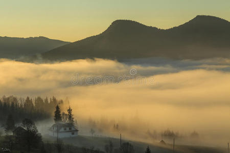 喀尔巴阡山雾山景观