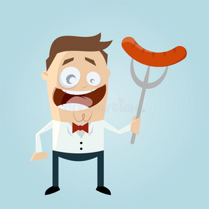 滑稽男滑稽卡通香肠男照片