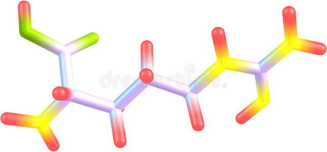 白色背景下精氨酸的分子结构