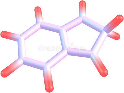 白色背景下2h茚的分子结构