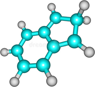 白色背景下2h茚的分子结构