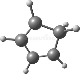 白底环戊二烯分子结构