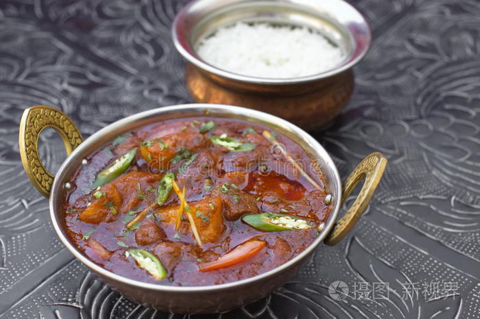 印度传统食物tikka羊肉vindaloo