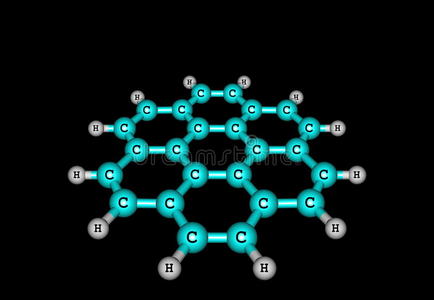在黑色上分离出的冠烯分子结构