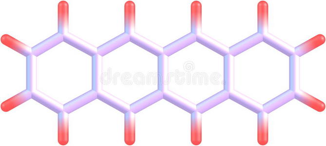 萘四烯分子结构的白色分离