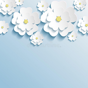 时尚时尚墙纸配3d花朵樱花