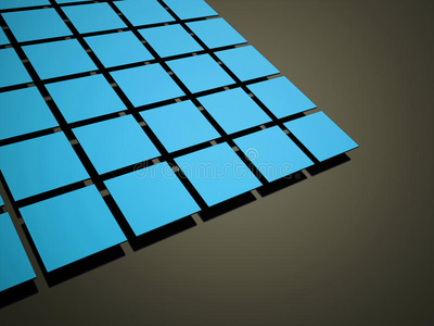 蓝色抽象立方体背景渲染