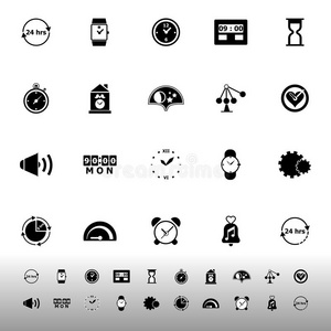 白色背景上的时间相关图标