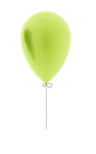 一个绿色的气球呈现