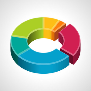 分割彩色饼图矢量图图片