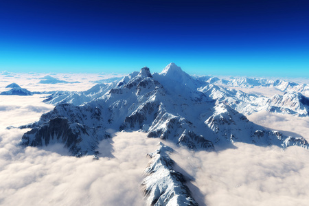 雄伟壮观的雪盖山背景