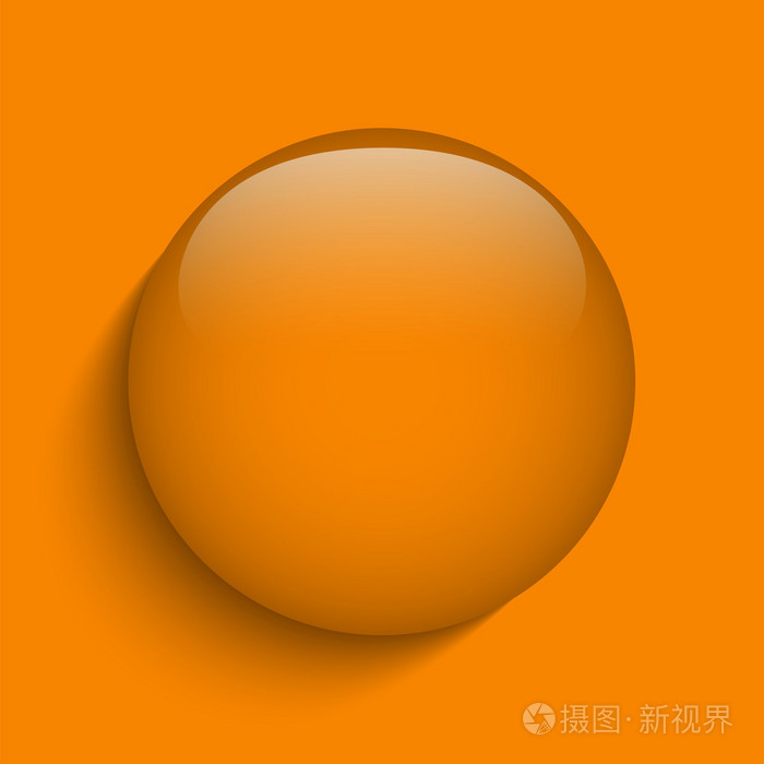 橙色玻璃圆按钮