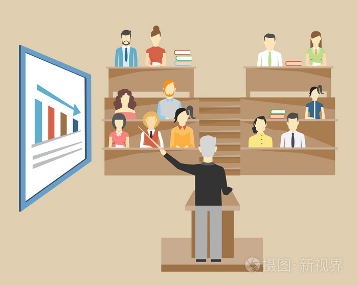 给大学的学生讲课的教授