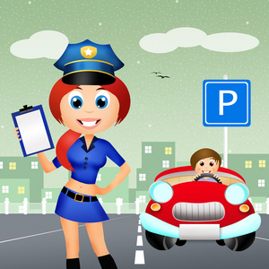 卡通女警察图片