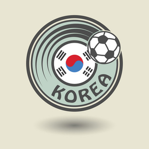 图章或标签与词韩国足球主题图片
