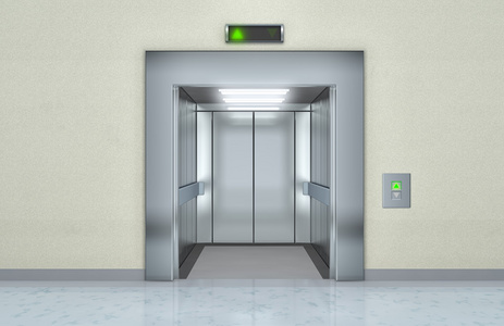 现代电梯打开门