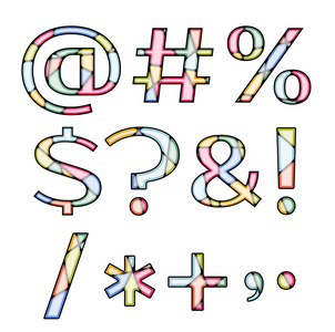 马赛克彩色的符号照片