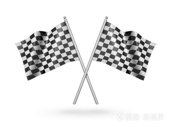 方格赛车旗帜.三维图