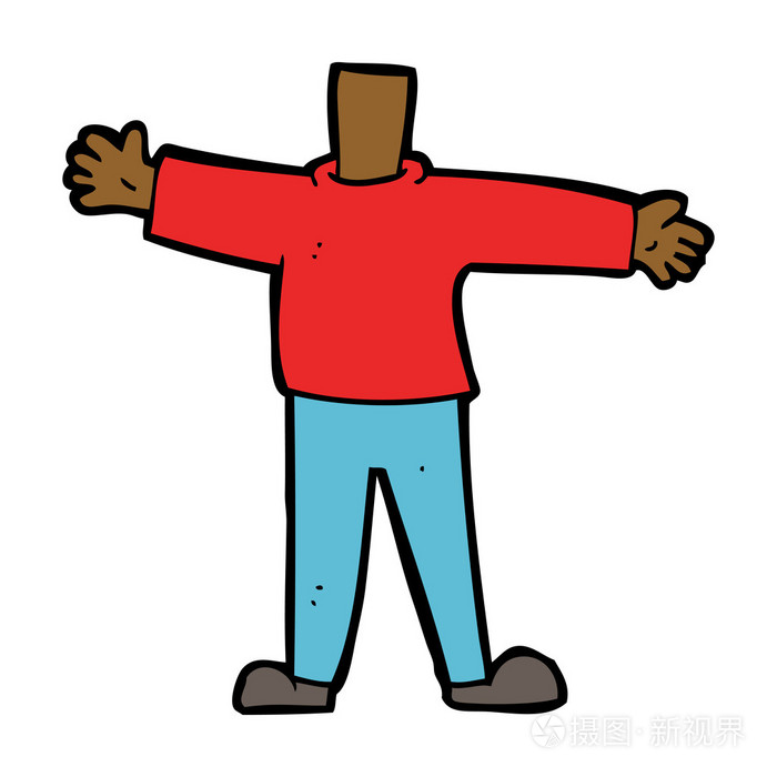 卡通男性身体(混合和匹配卡通或添加自己的照片头)