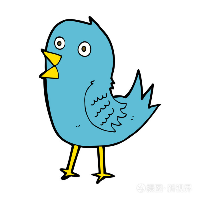 卡通蓝知更鸟