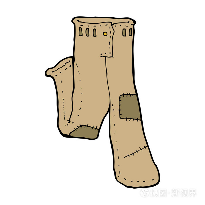 卡通补丁的旧裤子