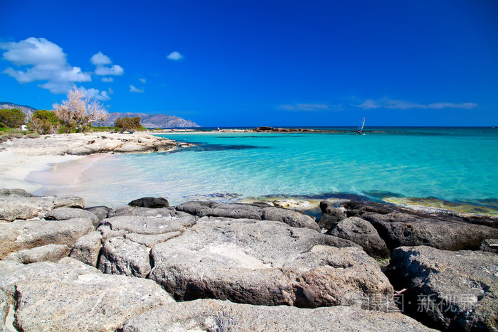 在elafonissi 泻湖