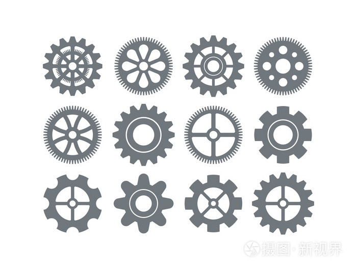 齿轮图标矢量集