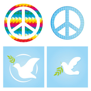 和平的一组相关的背景上的图标