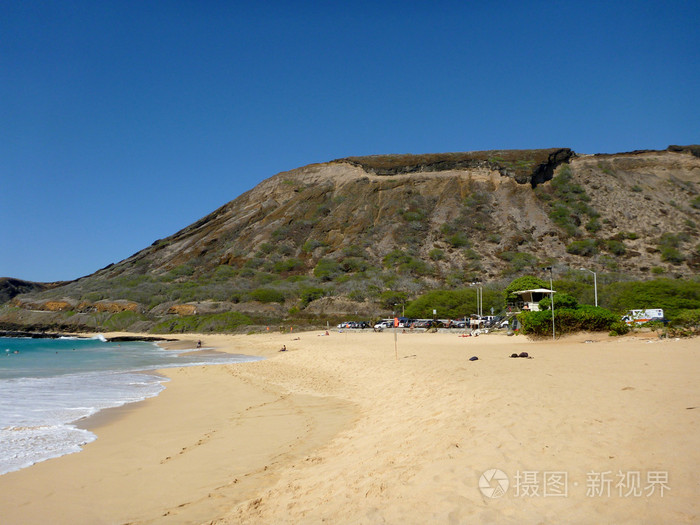 南部海岸的瓦胡岛,夏威夷沙滩公园照片-正版商用图片1fumtl-摄图新