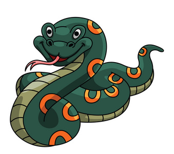 蛇的滑稽漫画插图照片