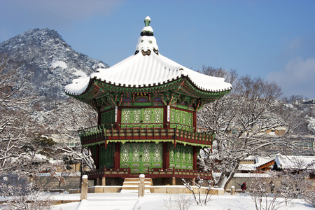 在韩国，景福宫的宫殿
