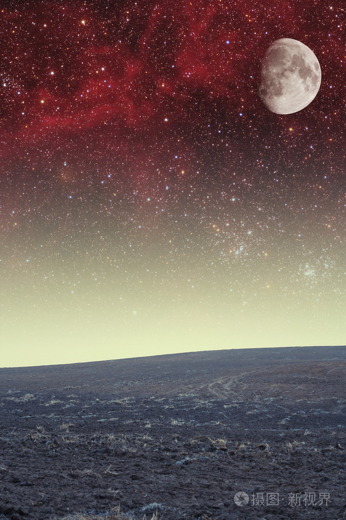 神秘的春夜这幅图像由美国国家航空航天局提供的元素