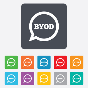 byod 签名图标。带您自己的设备符号