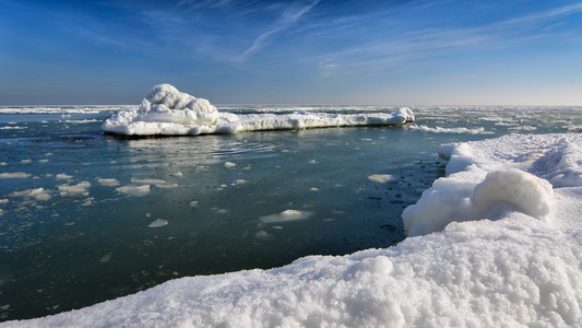 冻结冰海洋海岸极地冬季