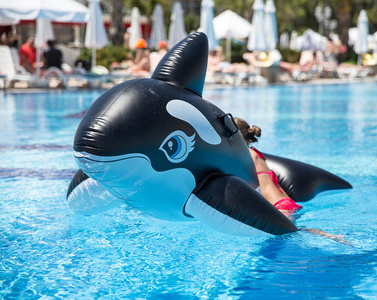 poolscene充气鲸鱼照片