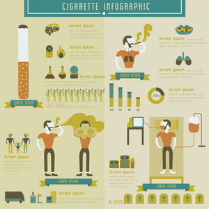 烟和吸烟信息图形