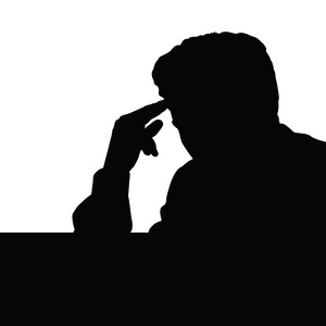 男人思考语音气球图片