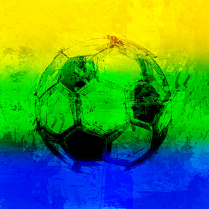 巴西 2014年矢量水颜色背景与球