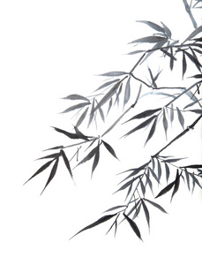 竹叶剪影图片
