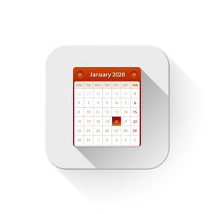 与长长的影子在 app 按钮上方的日历图标