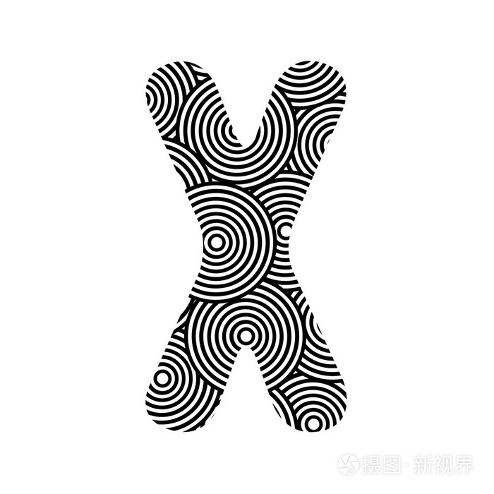 圆圈图案字母 x