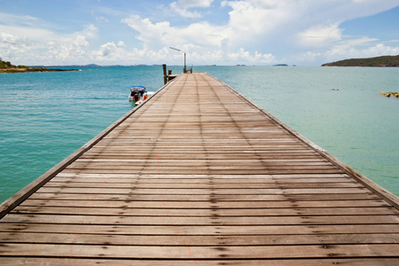 木材码头在泰国海