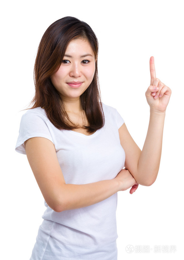 亚洲女人手指向上