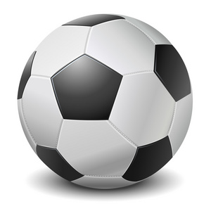 详细的黑色条纹足球球孤立的白色背景上.矢量图照片