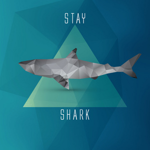矢量抽象鲨鱼插画
