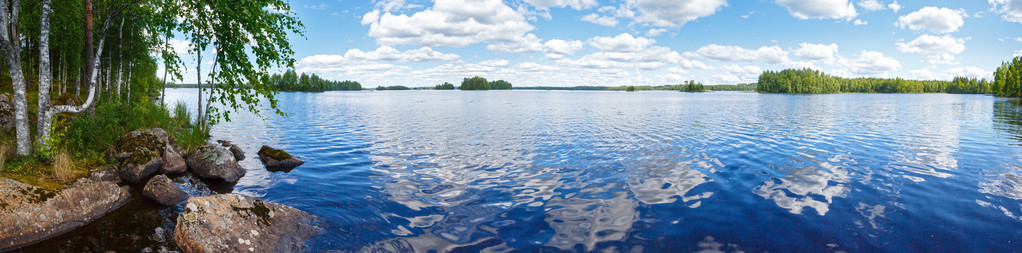 鲁塔贾维湖夏季全景芬兰。